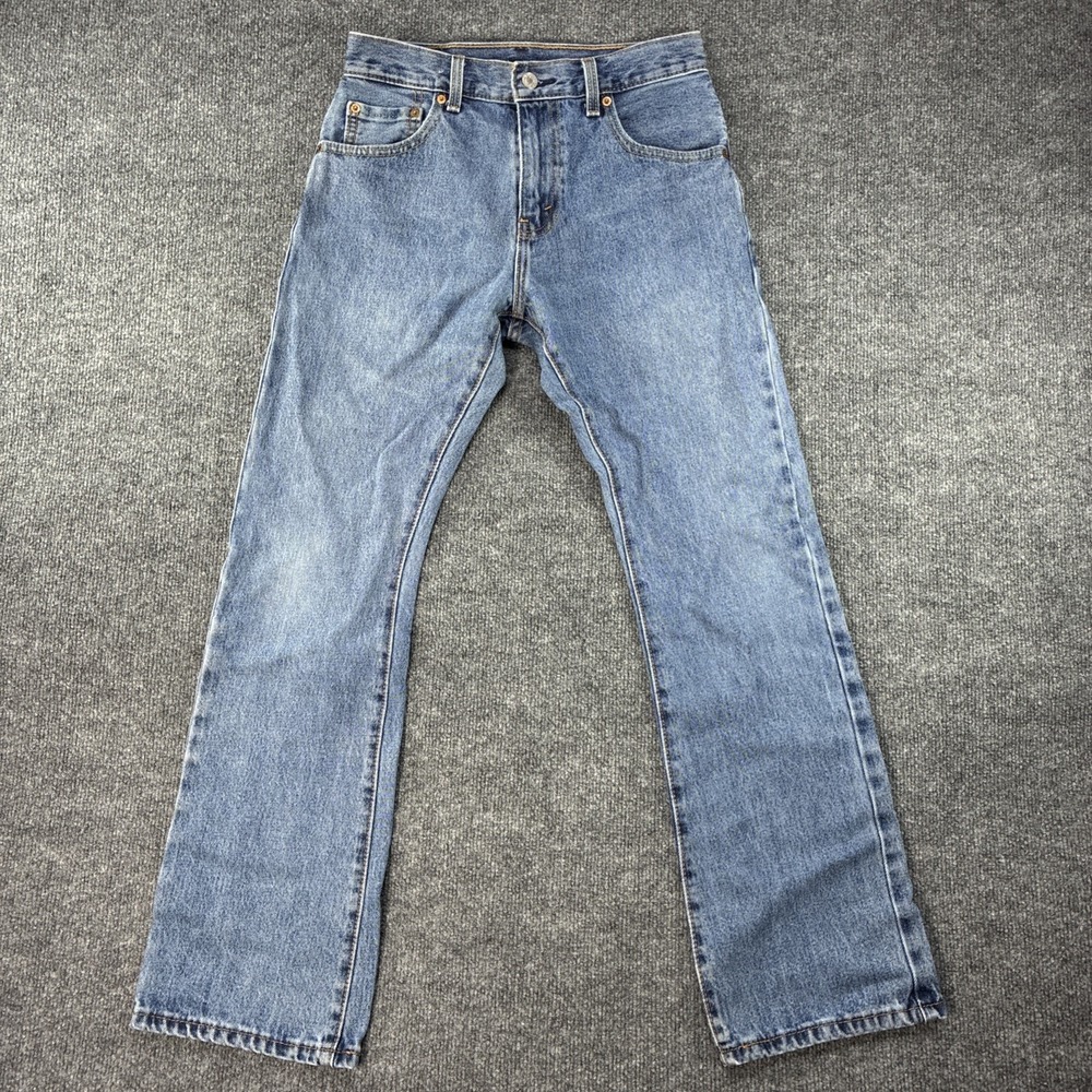 Levis 517 Bootcut Denim Jeans Distressed 29x30 Mens Blue Western Cowboy Rodeo